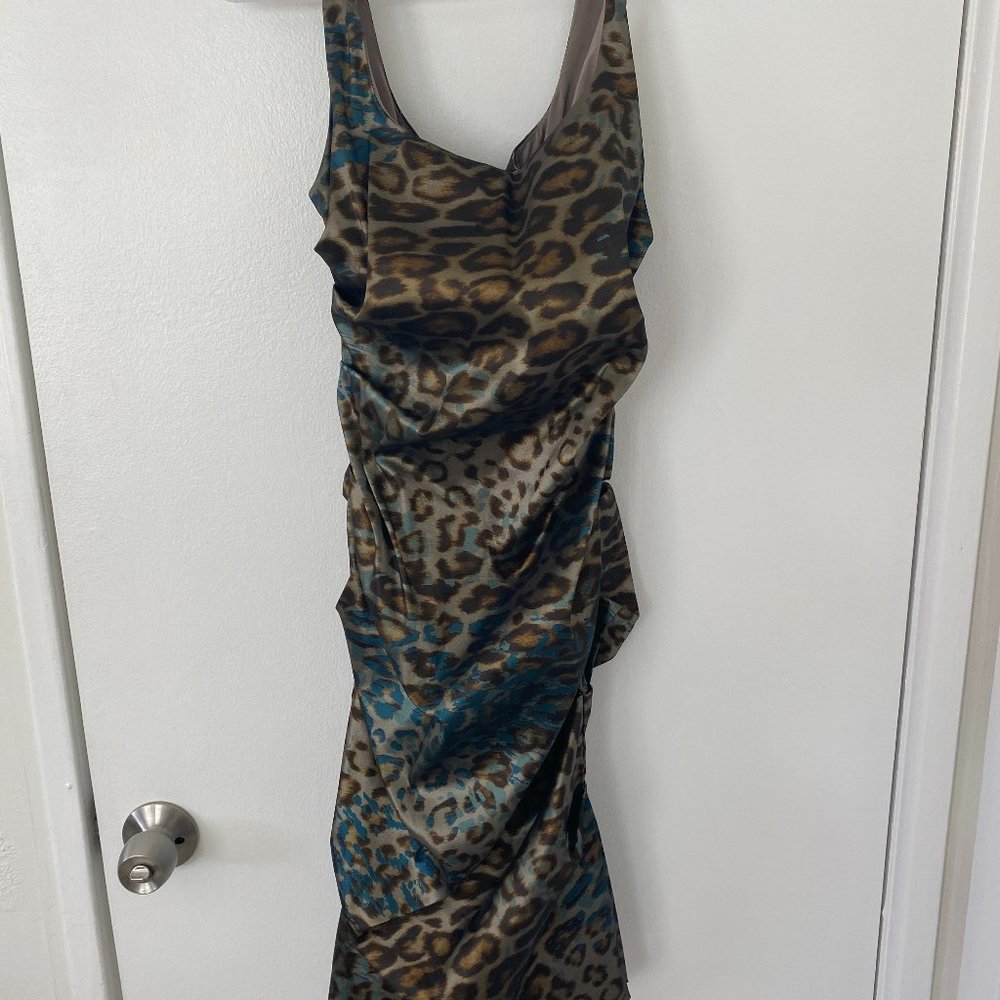 Nicole Miller  Iridescent Leopard Print Dress